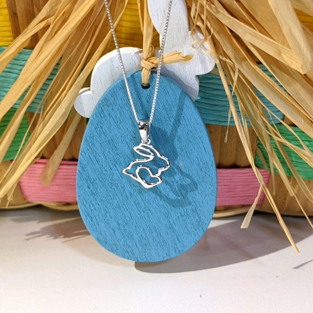 Sterling silver rabbit necklace